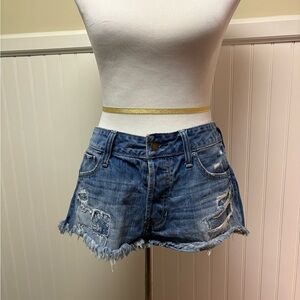 Hollister Ripped Blue Jean Shorts